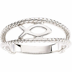 Sterling Silver Ichthus (Fish) Chastity Ring 