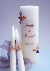 SEA SHELL WEDDING UNITY CANDLES - 2 CORNER