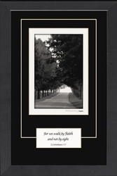 For We Walk By Faith Black and White Christian Photography