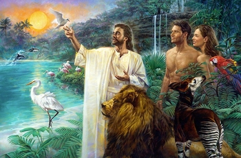 The First Sabbath In Eden by Nathan Greene - 2 Framed & Unframed Options