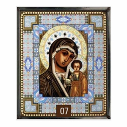 The Kazanskaya Icon - Blue Stained Glass Artwork