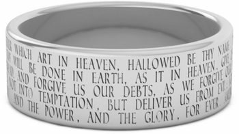 The Lord's Prayer Bible Verse Ring - Sterling Silver