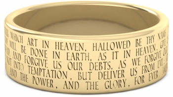 The Lord's Prayer Bible Verse Wedding Band - 14k Yellow Gold