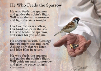 He Who Feeds The Sparrow by Danny Hahlbohm - Unframed Christian Art
