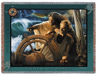 The Storm Pilot Religious Tapestry Throw