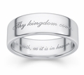 Thy Kingdom Come Bible Verse Wedding Ring - White Gold