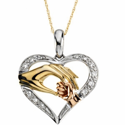 Tri-Color Tender Touch Pendant with Chain Jewelry for Mom