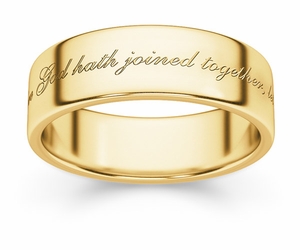 What God Hath Joined Together Bible Verse Wedding Band - Yellow Gold
