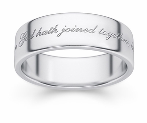 What God Hath Joined Together Bible Verse Wedding Band - Sterling Silver
