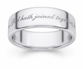 What God Hath Joined Together Bible Verse Wedding Band - White Gold