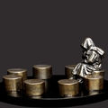 When I Was A Stranger With Seats (Tiny) Christian Sculpture by Timothy Schmalz