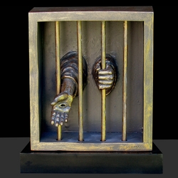 When I Was I Prison Christian Sculpture by Timothy P. Schmalz