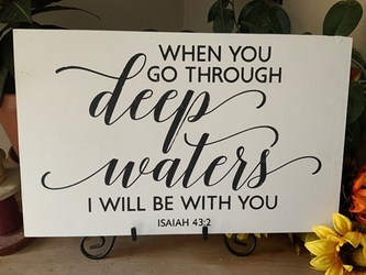 When You Go Through Deep Waters Christian Wall Decor