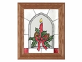Yuletide Candle Aglow Christmas Stained Glass Art