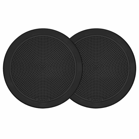 Fusion FM-F77RB FM Series 7.7" Flush Mount Round Marine Speakers - Black/White Grill - 200W