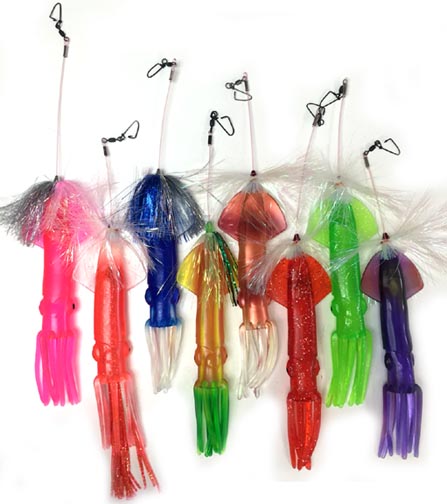 Lot De 50 Leurres Souples Encornet Rouge/clair Seasky - Trolling Big Game