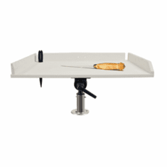 Taco Metals 32" Poly Filet Table with Adjustable Gunnel Mount - White