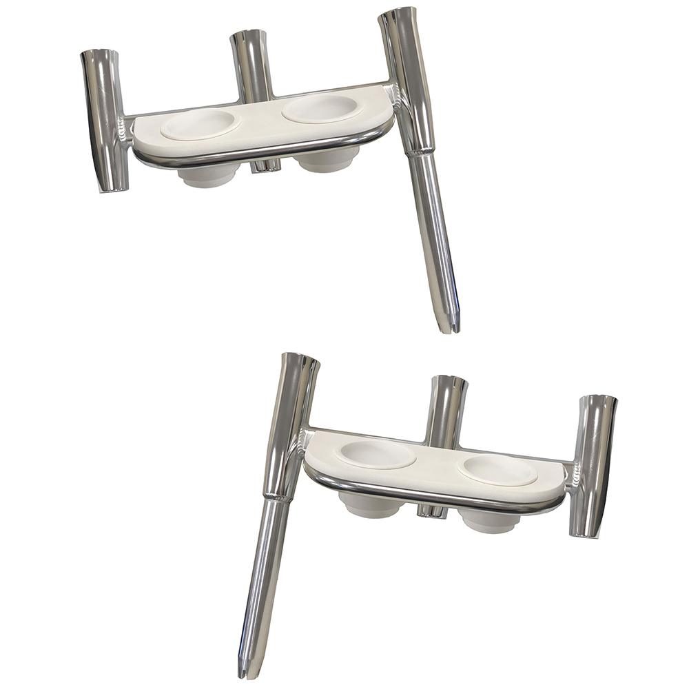 Tigress Offset Triple Rod Holder w/Cup Holders - Port Side 