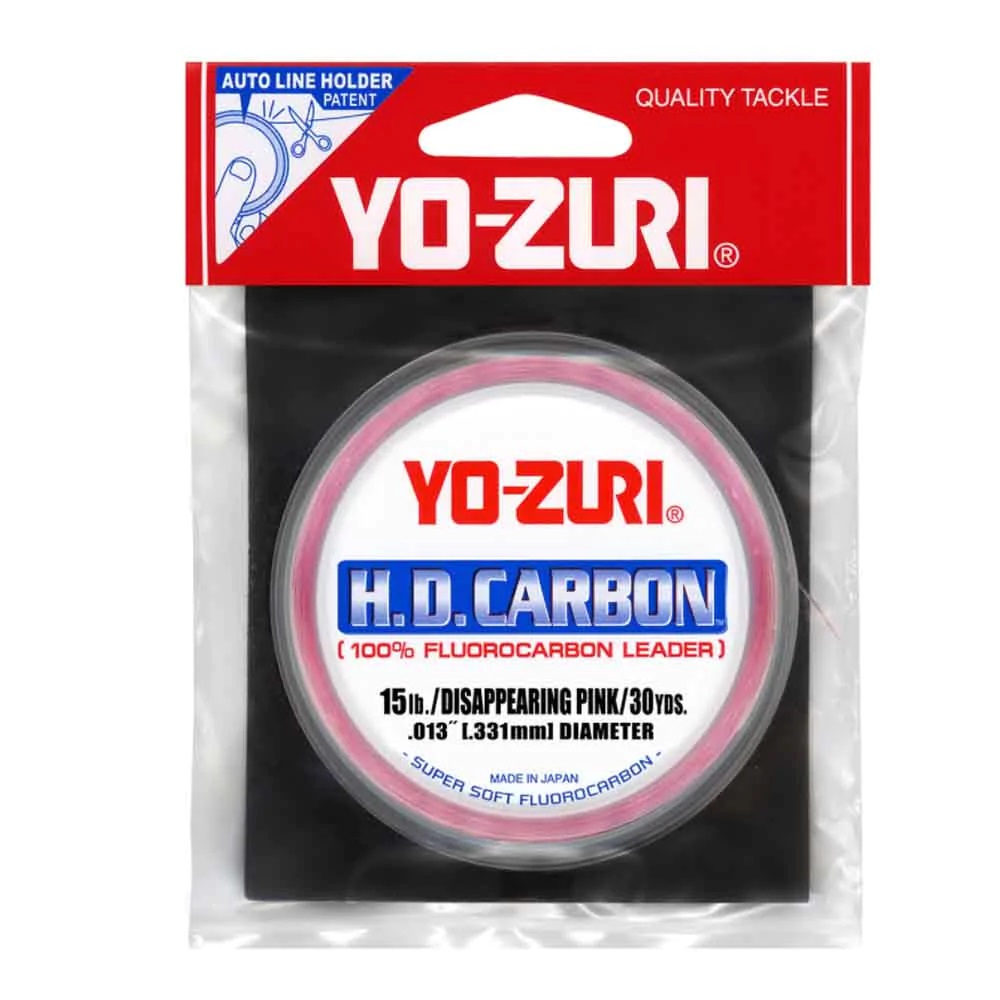 Yo-Zuri Disappearing Pink Fluorocarbon Leader 30yd Spool - 12lb & 15lb