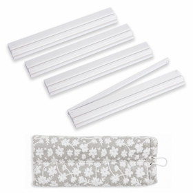(17in.) White Wooden Mahjong Racks with Pushers & Travel Bag - Set of 4