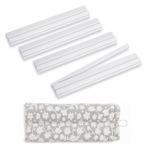 (17in.) White Wooden Mahjong Racks with Pushers & Travel Bag - Set of 4