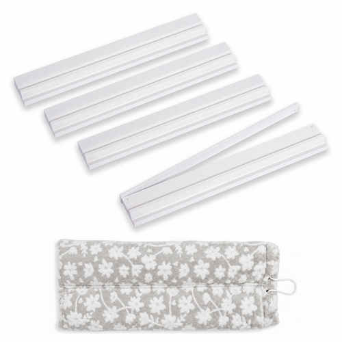 (17in.) White Wooden Mahjong Racks with Pushers & Travel Bag - Set of 4