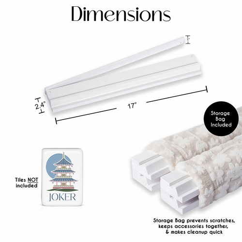 (17in.) White Wooden Mahjong Racks with Pushers & Travel Bag - Set of 4 - alt image 1