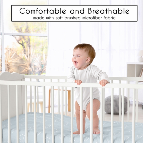 Airplane Green and Blue Collection 3 Pack Crib Sheets - alt image 2