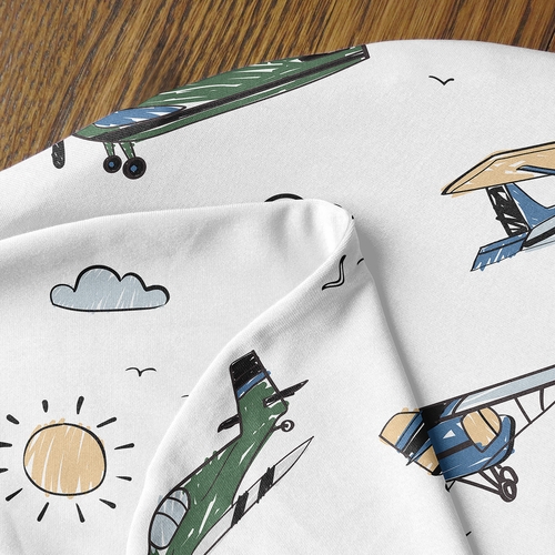 Airplane Green and Blue Collection Baby Cocoon and Beanie Hat - 2 Piece Set - alt image 3