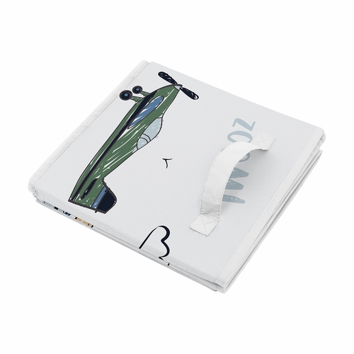 Airplane Green and Blue Collection Foldable Fabric Storage Bins - alt image 3