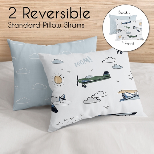 Airplane Green and Blue Collection Full/Queen Bedding - alt image 4