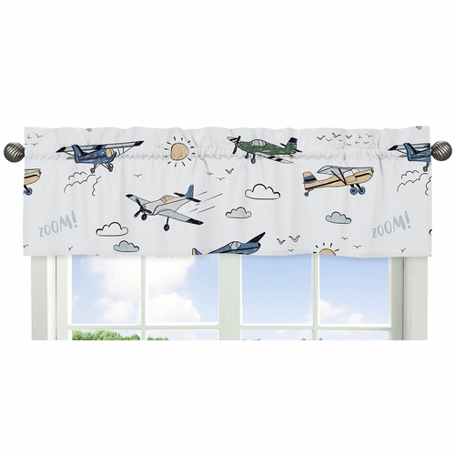 Airplane Green and Blue Collection Window Valance