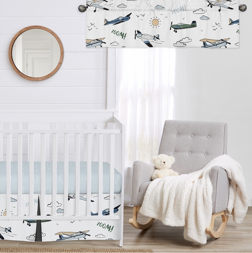 Airplane Green and Blue Collection Window Valance - alt image 2