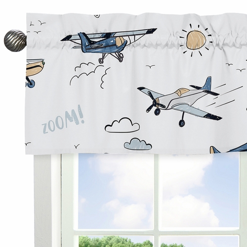 Airplane Green and Blue Collection Window Valance - alt image 3