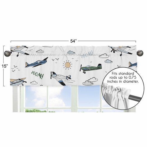 Airplane Green and Blue Collection Window Valance - alt image 4
