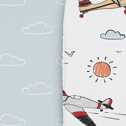 Airplane Red and Blue Collection 2 Pack Baby Bassinet Fitted Sheets - alt image 4