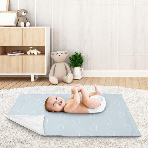 Airplane Red and Blue Collection Baby Blanket - Cloud Print - alt image 2