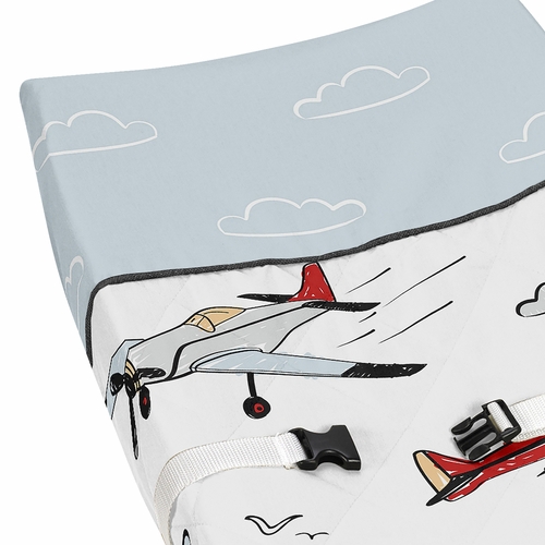 Airplane Red and Blue Collection Changing Pad Cover - alt image 3