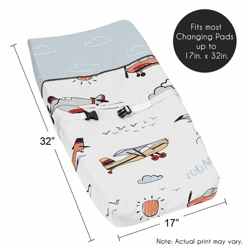 Airplane Red and Blue Collection Changing Pad Cover - alt image 4