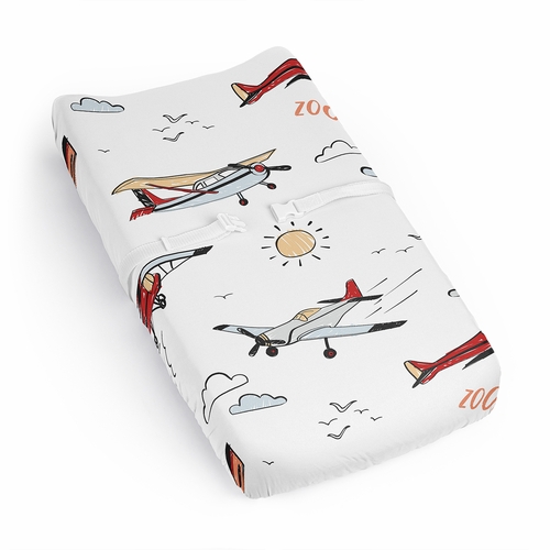 Airplane Red and Blue Collection Changing Pad Cover Sheet