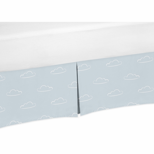 Airplane Red and Blue Collection Cloud Print Crib Bed Skirt