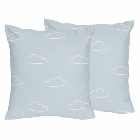 Airplane Red and Blue Collection Cloud Print Decorative Accent Throw Pillows - Set of 2