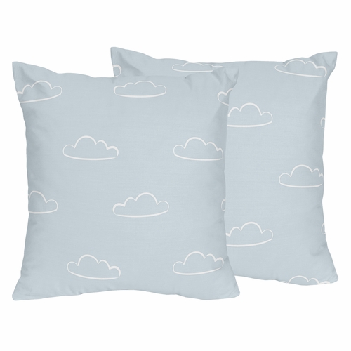 Airplane Red and Blue Collection Cloud Print Decorative Accent Throw Pillows - Set of 2