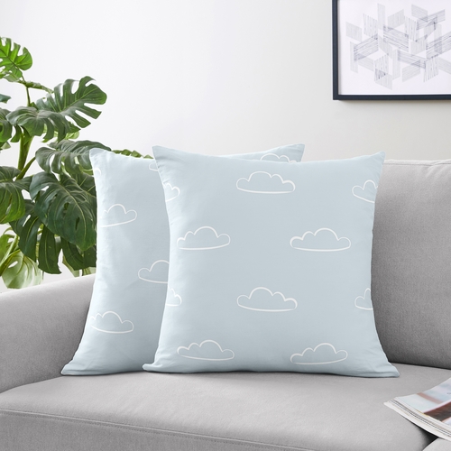 Airplane Red and Blue Collection Cloud Print Decorative Accent Throw Pillows - Set of 2 - alt image 1