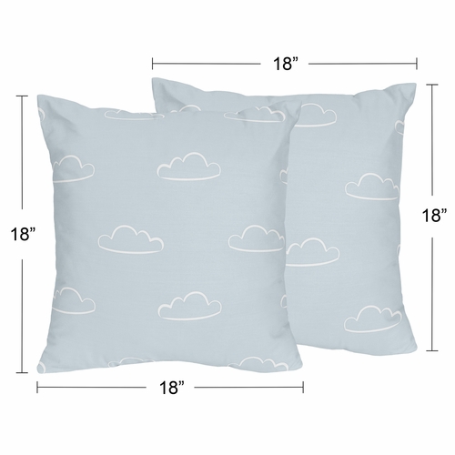 Airplane Red and Blue Collection Cloud Print Decorative Accent Throw Pillows - Set of 2 - alt image 2