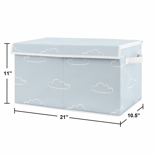 Airplane Red and Blue Collection Cloud Print Fabric Toy Bin Storage - alt image 2