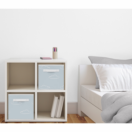 Airplane Red and Blue Collection Cloud Print Foldable Fabric Storage Bins - alt image 1