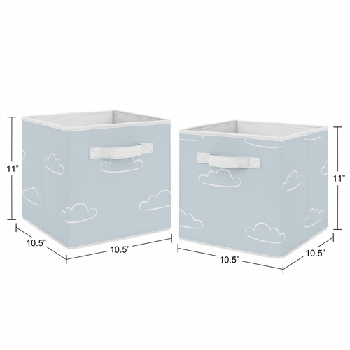 Airplane Red and Blue Collection Cloud Print Foldable Fabric Storage Bins - alt image 2
