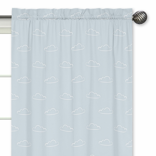 Airplane Red and Blue Collection Cloud Print Window Panels - Set of 2 - alt image 2