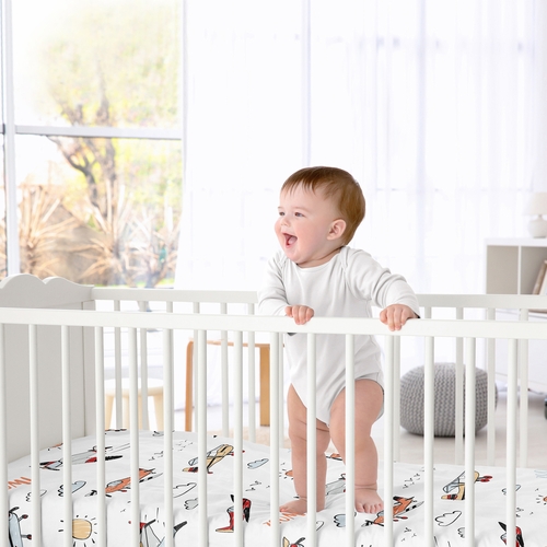 Airplane Red and Blue Collection Crib Sheet - alt image 1